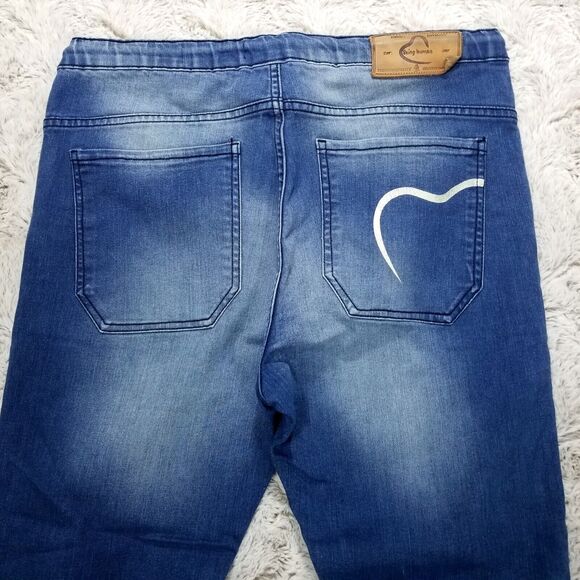 Being Human Jeans Mens Size 32x30 Blue Jogger Drop Crotch Slim Drawstring Denim - Picture 4 of 13